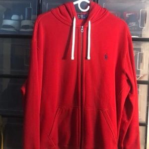 Polo Ralph Lauren red zip up hoodie size XL